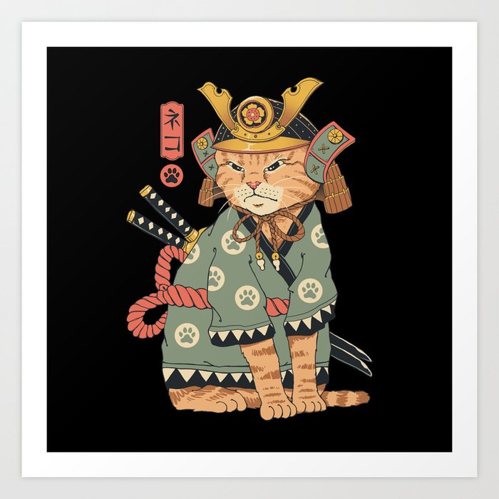 Neko Samurai Art Print