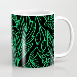 luminous green flower pattern Mug