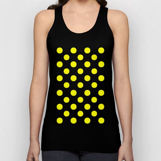 Polka Dots (Yellow/White) Unisex Tank Top