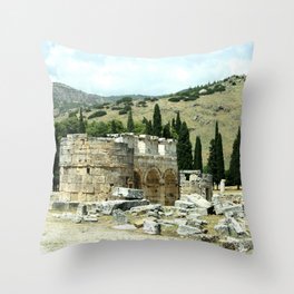Round Towers The Frontinus Gate Hierapolis Throw Pillow