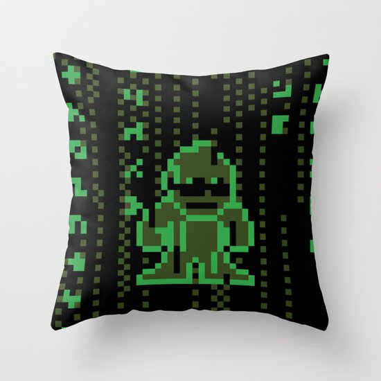 The Pixel Matrix Throw Pillow