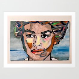 Michelle Obama as a young woman Art Print