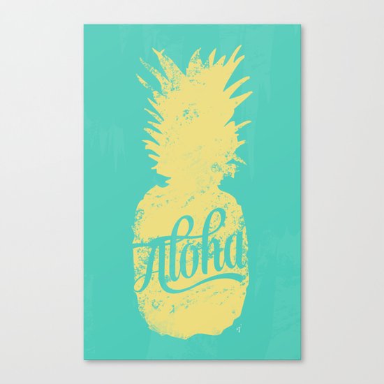 ALOHA - Pineapple print Canvas Print