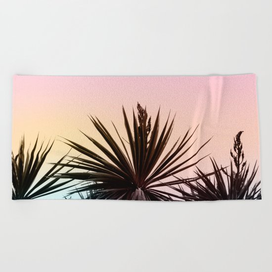Sunset tropical palms Beach Towel