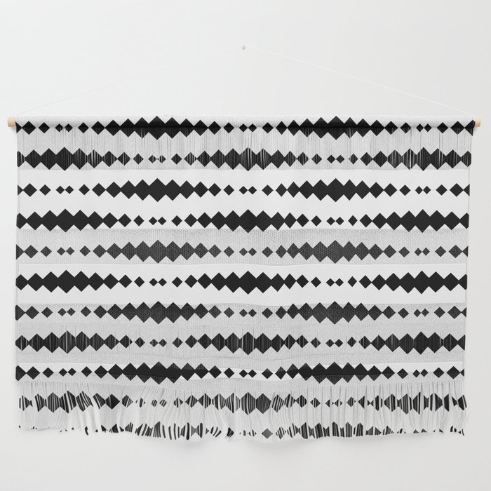 Black Geometric Horizontal Striped Pattern Wall Hanging