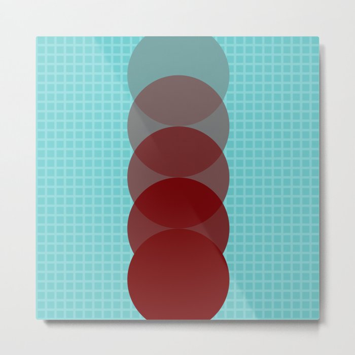 Grid retro color shapes 16 Metal Print