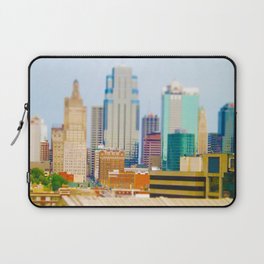 Downtown Kansas City Skyline Tilt Shift Photograph Laptop Sleeve