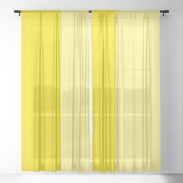 Bright Yellow Two Monotone Color Block Sheer Curtain