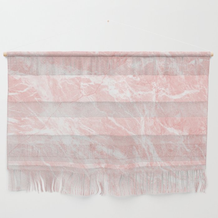 Girly Pink White Abstract Trendy Marble Pattern Wall Hanging