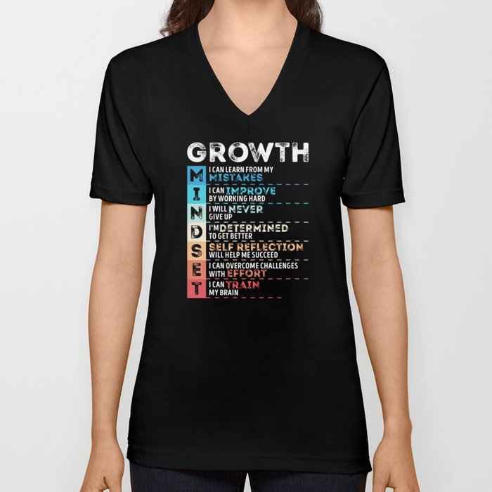 Motivational Quotes Growth for Entrepreneurs V Neck T Shirt