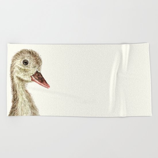 smiling little duck Beach Towel