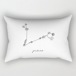 Pisces Floral Zodiac Constellation Rectangular Pillow