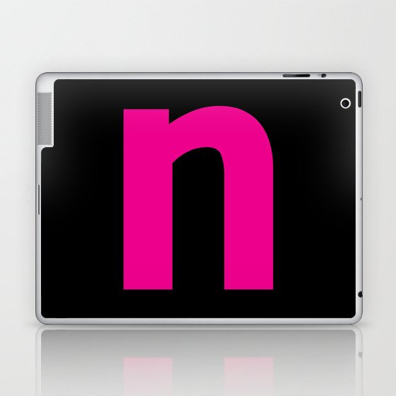 letter N (Magenta & Black) Laptop & iPad Skin