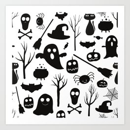 Halloween Pattern Background Art Print
