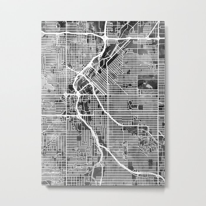 Denver Colorado Street Map Metal Print