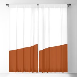 Stripe Block (burnt orange/white) Blackout Curtain