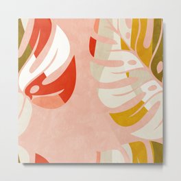shapes leave minimal abstract art Metal Print