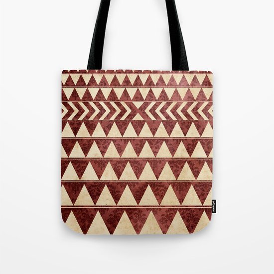 Vintage Material Triangles Tote Bag