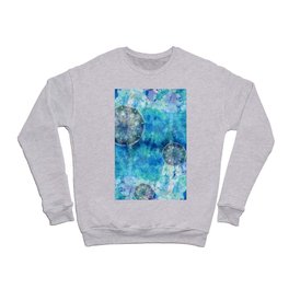 Crystal Vision - Blue And Gray Abstract Mandala Art Crewneck Sweatshirt