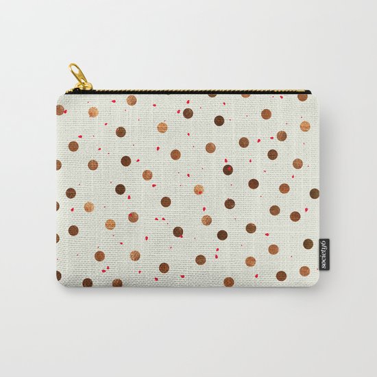 Copper Polka Dots With Red Hint Pattern Carry-All Pouch