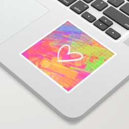 Heart on colorful background Sticker