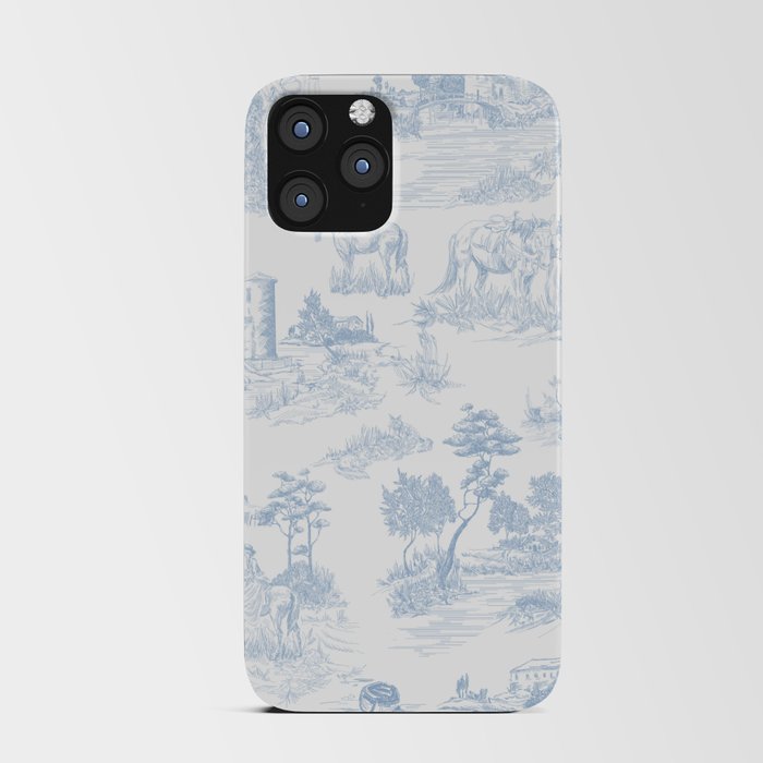 Toile de Jouy Vintage French Soft Baby Blue White Pastoral Pattern iPhone Card Case
