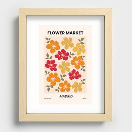 Flower Market Print Madrid, Abstract Flower Poster Recessed Framed Print