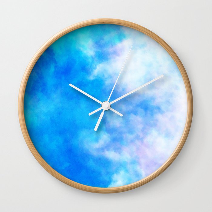 sky dye series, blue Wall Clock