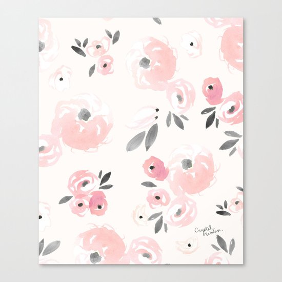 Sweet Blush Blooms Canvas Print