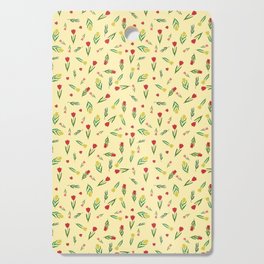Lovely tulip garden with heart Cutting Board