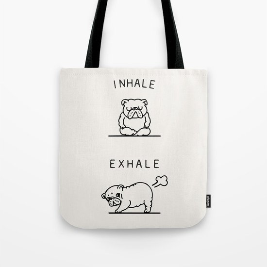 Inhale Exhale English Bulldog Tote Bag