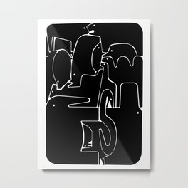 enzo mari Metal Print | Jungle, Digital, Enzomari, Animal, Graphicdesign, Illustration, Black and White 
