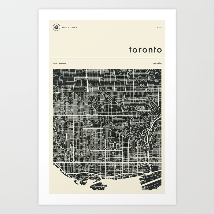 TORONTO MAP Art Print