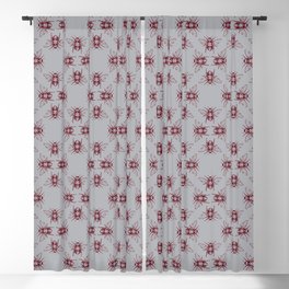 Nature Honey Bees Bumble Bee Pattern Red Gray Grey Blackout Curtain