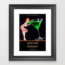 1920's Absinthe Ordinaire aperitif alcoholic beverages advertising poster for kitchen & dining room Framed Art Print
