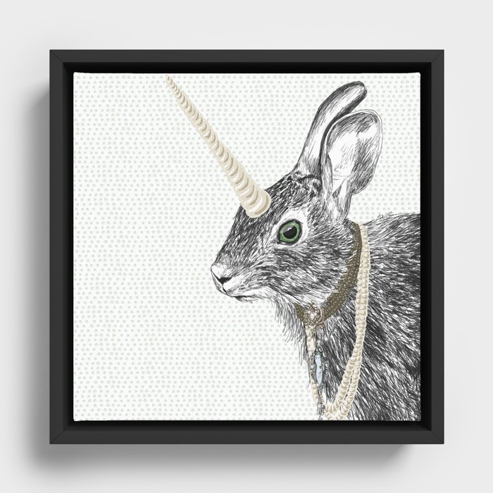 uni-hare All animals are magical Framed Canvas