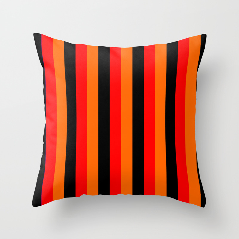 Black Red Yellow Stripes Home Decor Throw Pillow By Loveart69