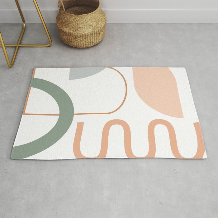 Organic Shapes Collage 2 in Neutral Earth Tones Rug