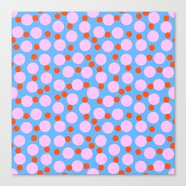 Modern Abstract Bubble Dance Pattern Pink And Blue Canvas Print