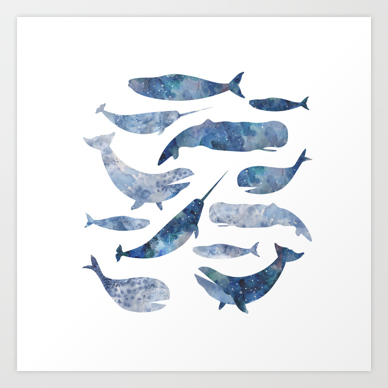 Whales Whale Art Whale Painting Whale Wall Art Watercolour
