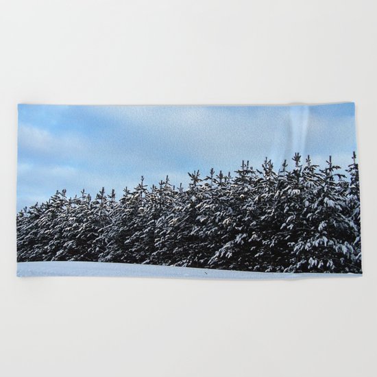 Christmas Tree Forest Beach Towel