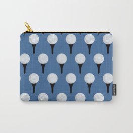 Golf Ball & Tee Pattern (Blue) Carry-All Pouch