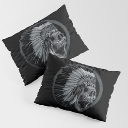 Indian Skull Illustration Pillow Sham