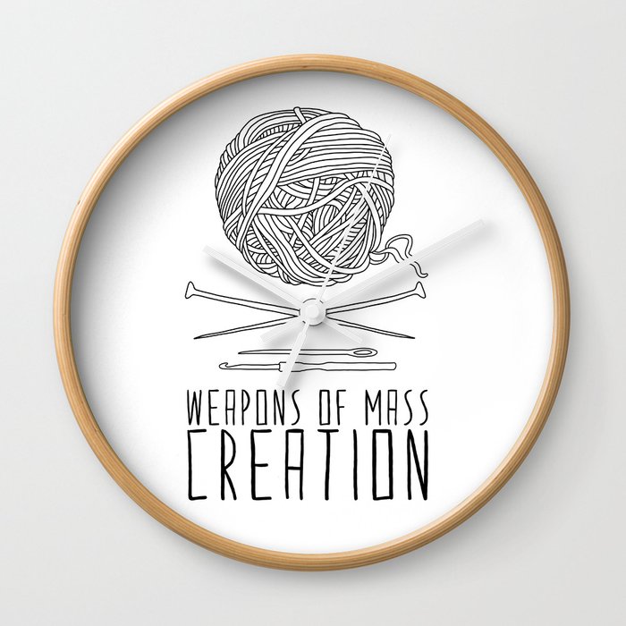 Weapons Of Mass Creation - Knitting Wall Clock