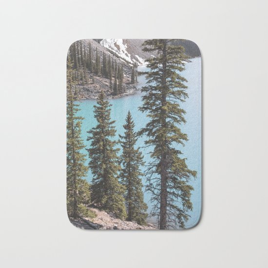 Moraine Lake Vertical Print Bath Mat