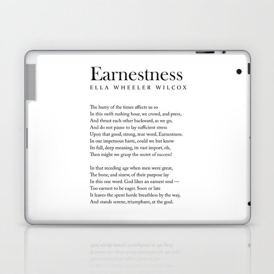 Earnestness - Ella Wheeler Wilcox Poem - Literature - Typography Print 1 Laptop & iPad Skin