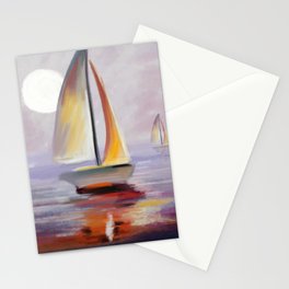 Out on a sail boat Stationery Cards