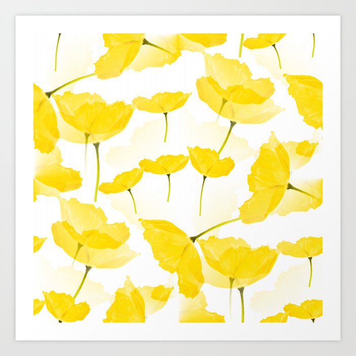 Light Yellow Poppies Spring Summer Mood #decor #society6 #buyart Art Print