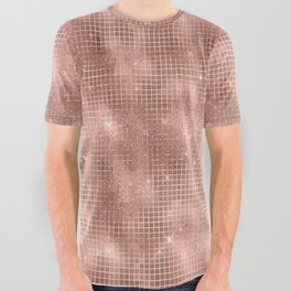 Luxury Rose Gold Sparkle Pattern All Over Graphic Tee