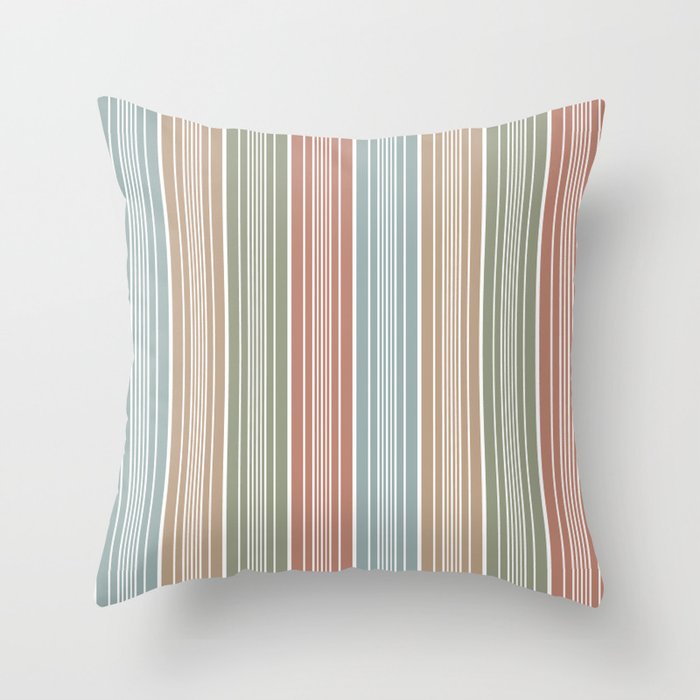 Pastel Palette Stripes Throw Pillow